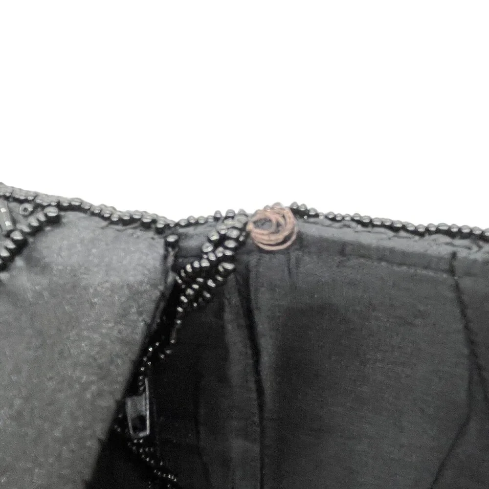 Beaded Clutch Purse Retro Evening Bag Vintage Black Opera Prom Wedding Formal